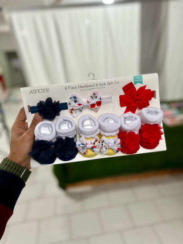 6 pcs Headbands & Socks Giftset