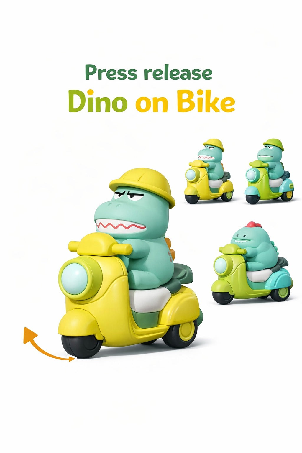 1 pc Dino on Car Press/Release Toy - FF-ZP1688-3