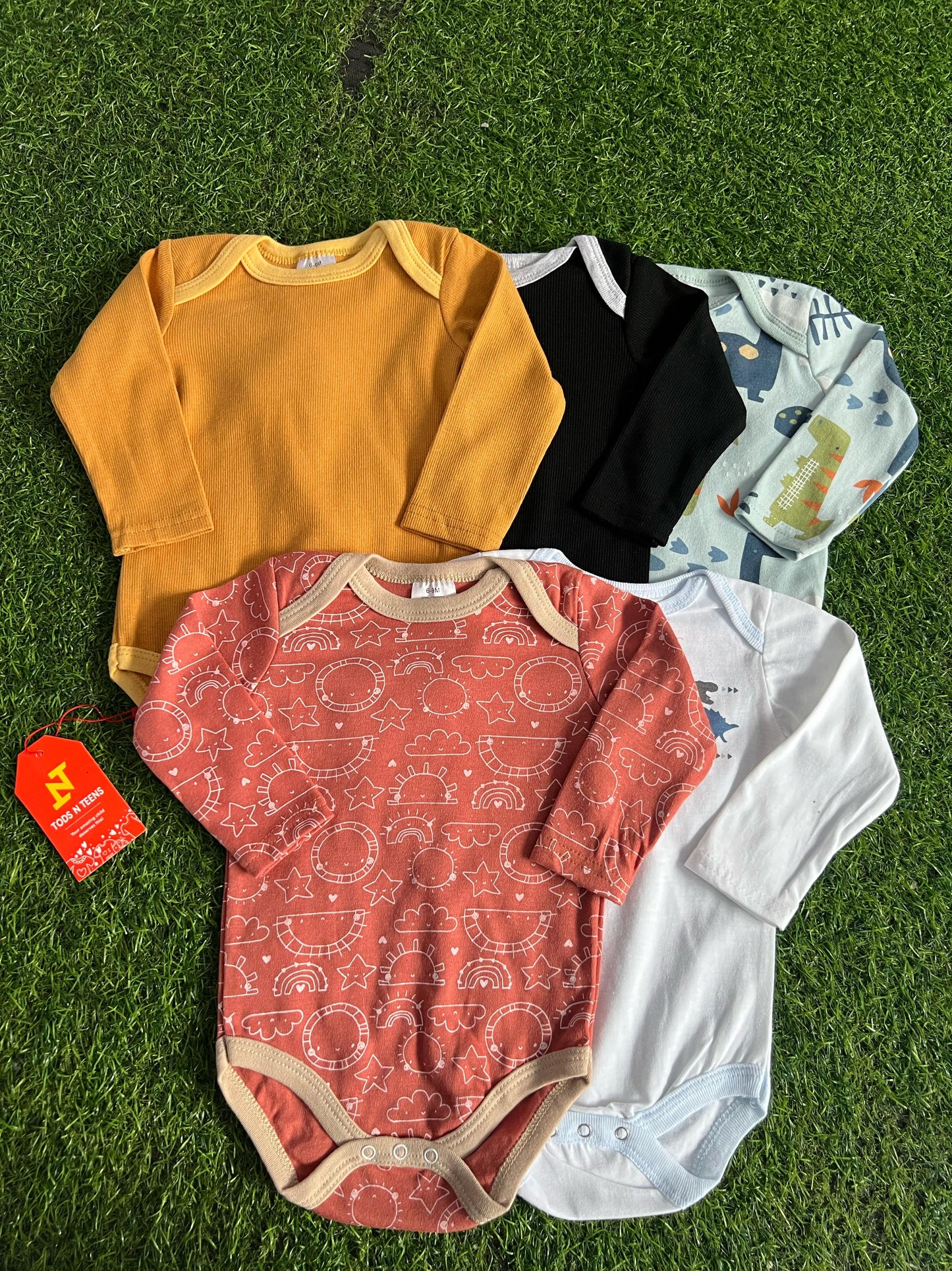 Pack Of 5 Premium Baby Bodysuits (6-9M)