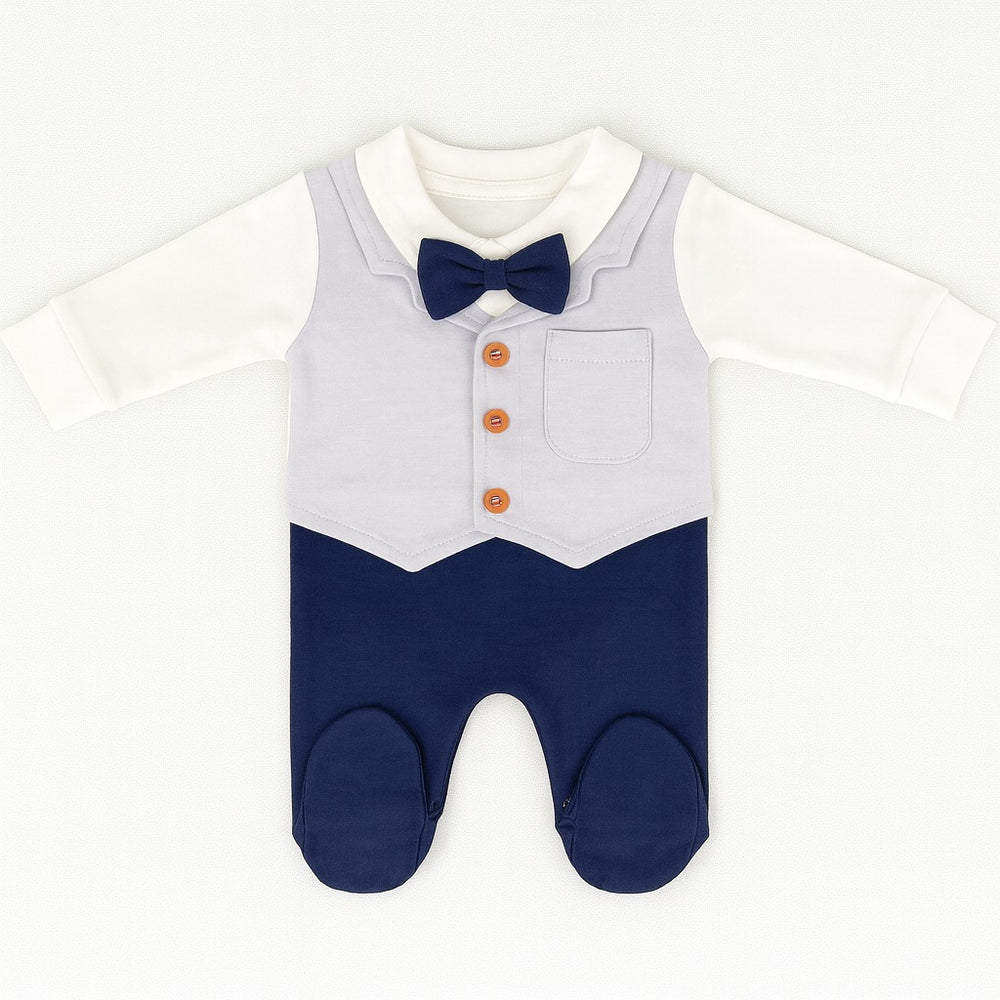Dove Tux Romper (0-36M)