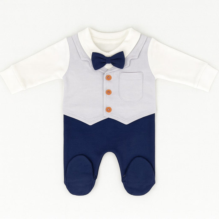 Dove Tux Romper (0-36M)