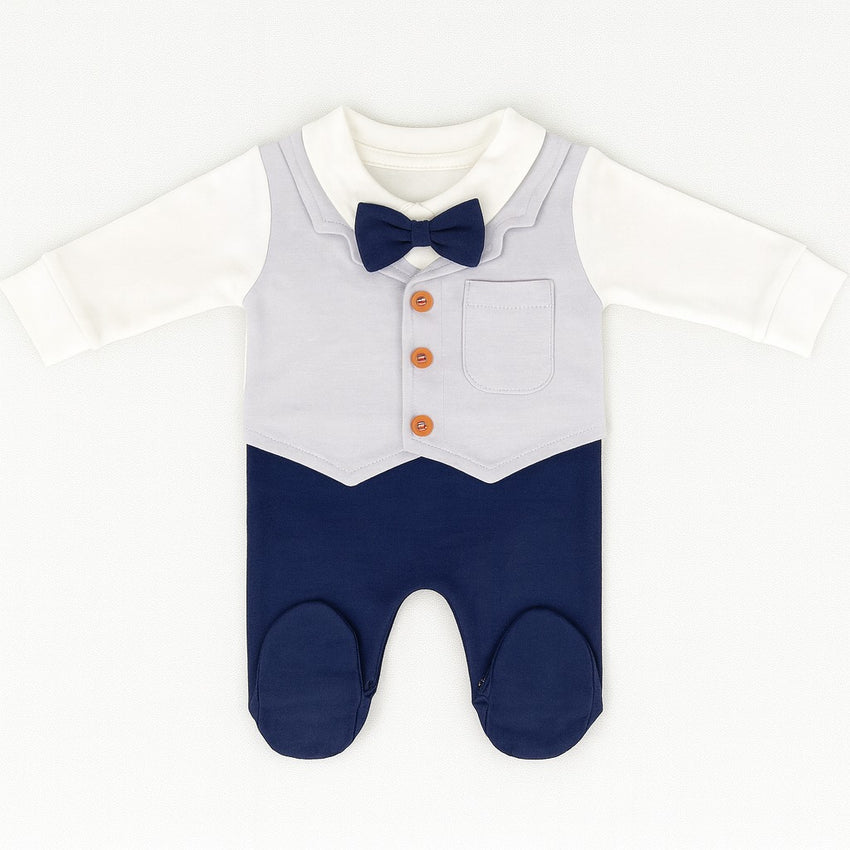 Dove Tux Romper (0-36M)
