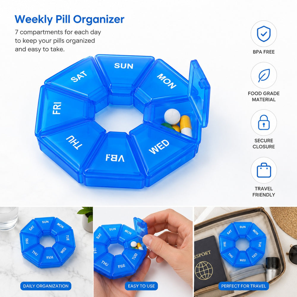 Weekly Pill Organizer - BPA Free
