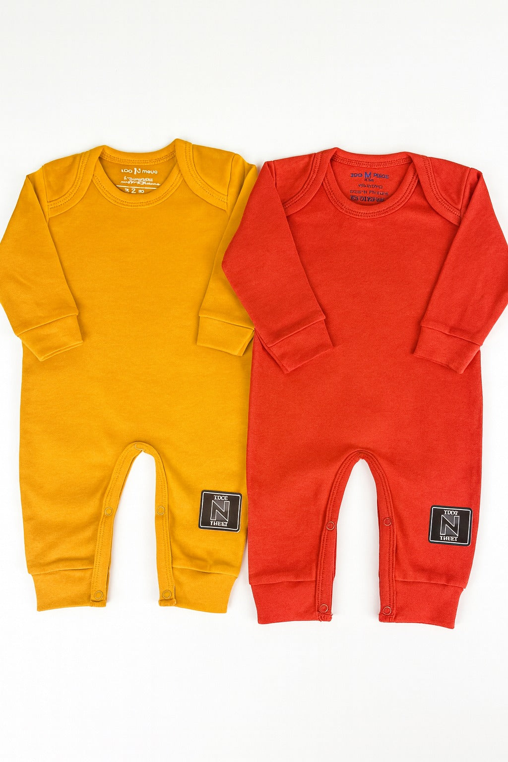 N996-Pack of 2 Plain Rompers - 3-36M