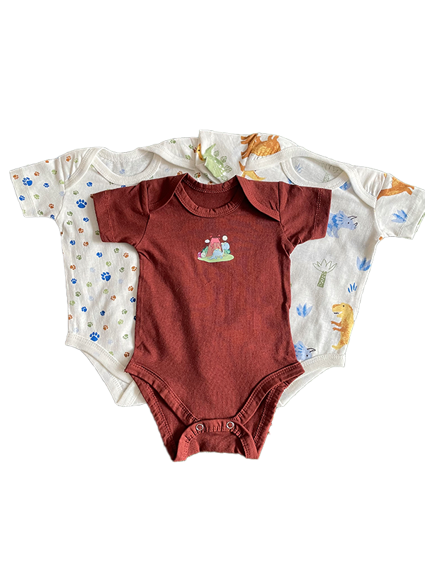 Pack of 3 Brown Bodysuits