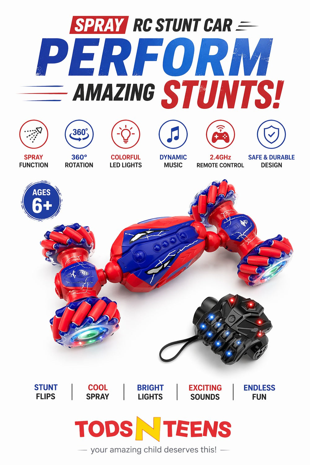 RC Hand Control Stunt car With Smoke - LH-C095