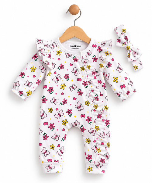 Maple Frill Baby Girl Romper (0-36M)