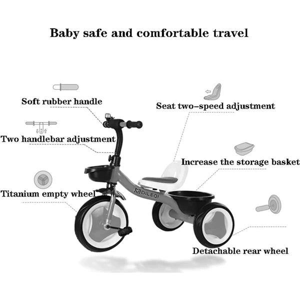 Imported Tricycle With Bucket And Leather Seat - G317