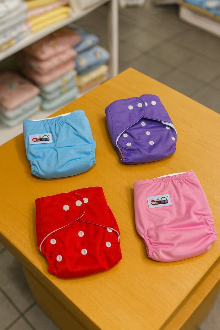 Solid Reuseable Diapers With Linner