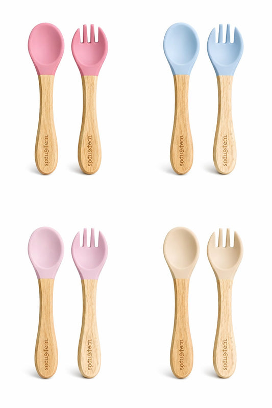 Silicone Wooden Spoon+Fork