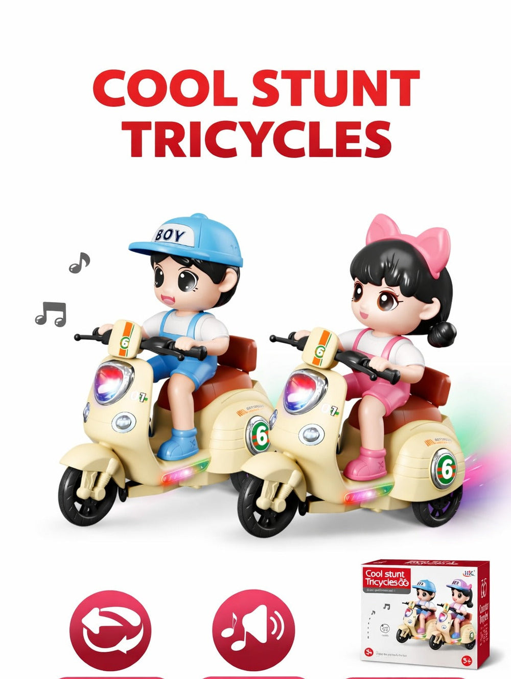 1Pc B/O Stunt Tricycle - 691B