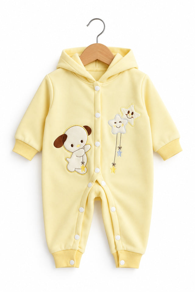 Winter Silky Romper With Hood (0-12M)