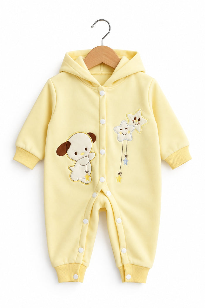 Winter Silky Romper With Hood (0-12M)