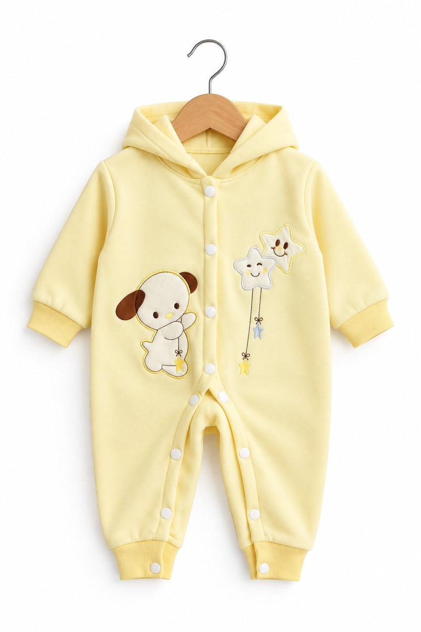 Winter Silky Romper With Hood (0-12M)