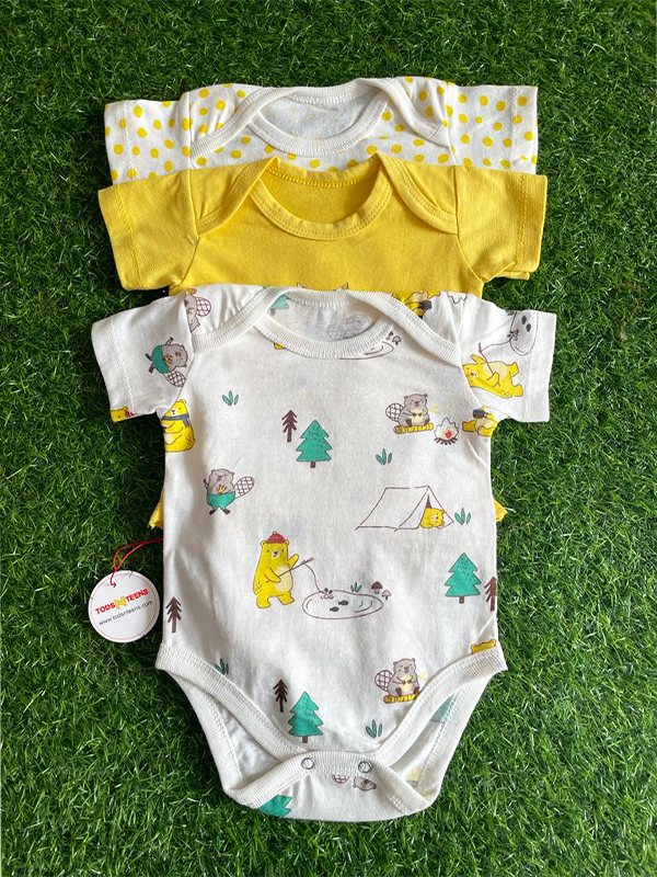 Pack of 3 Yellow Bodysuits
