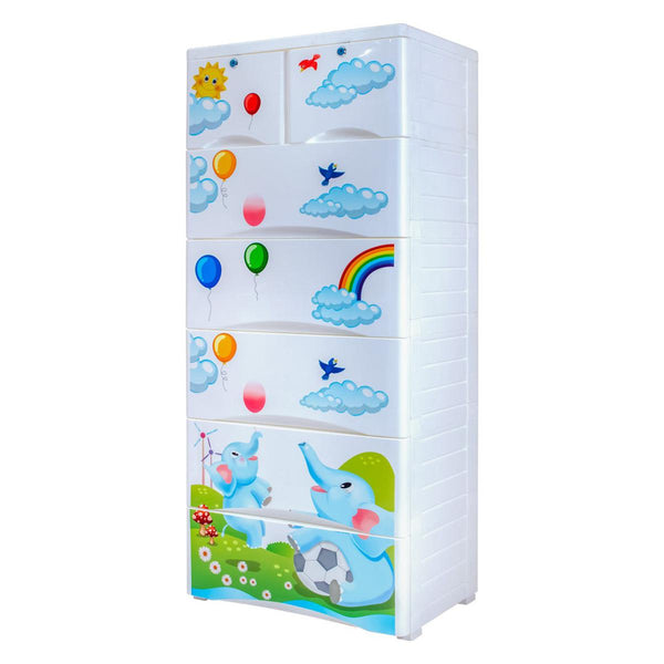 Baby Elephant Theme 6 Layer Wardrobe
