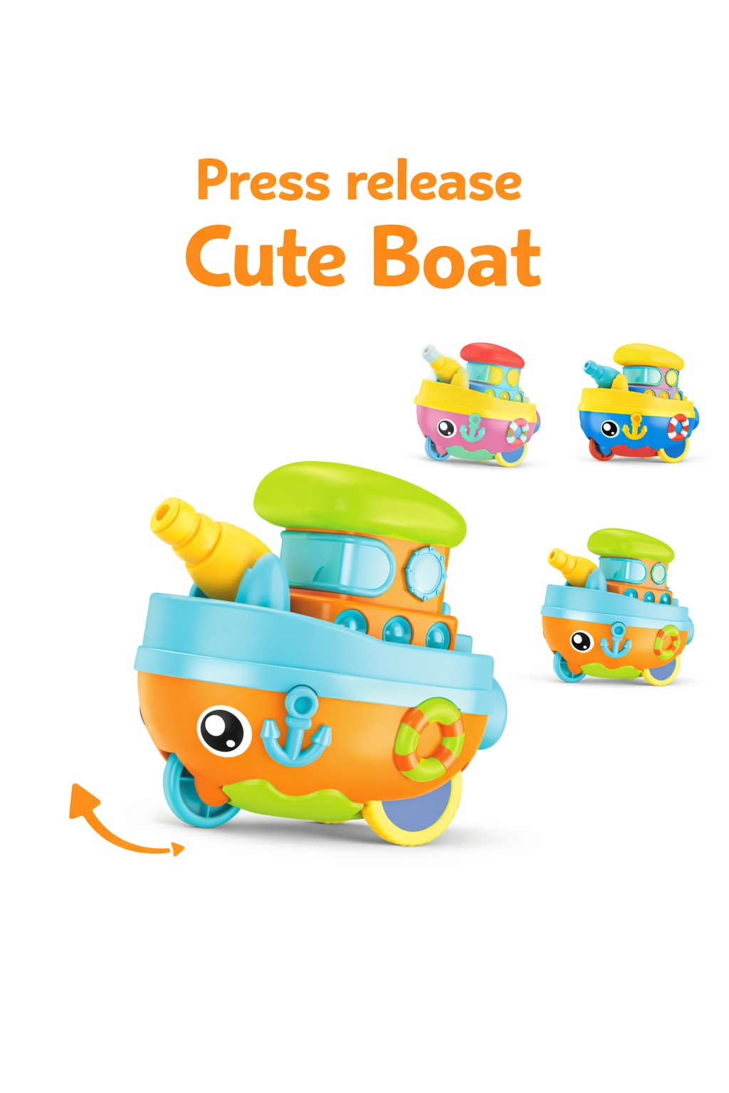 1 pc Cute Boat Press/Release Toy - FF-6668A