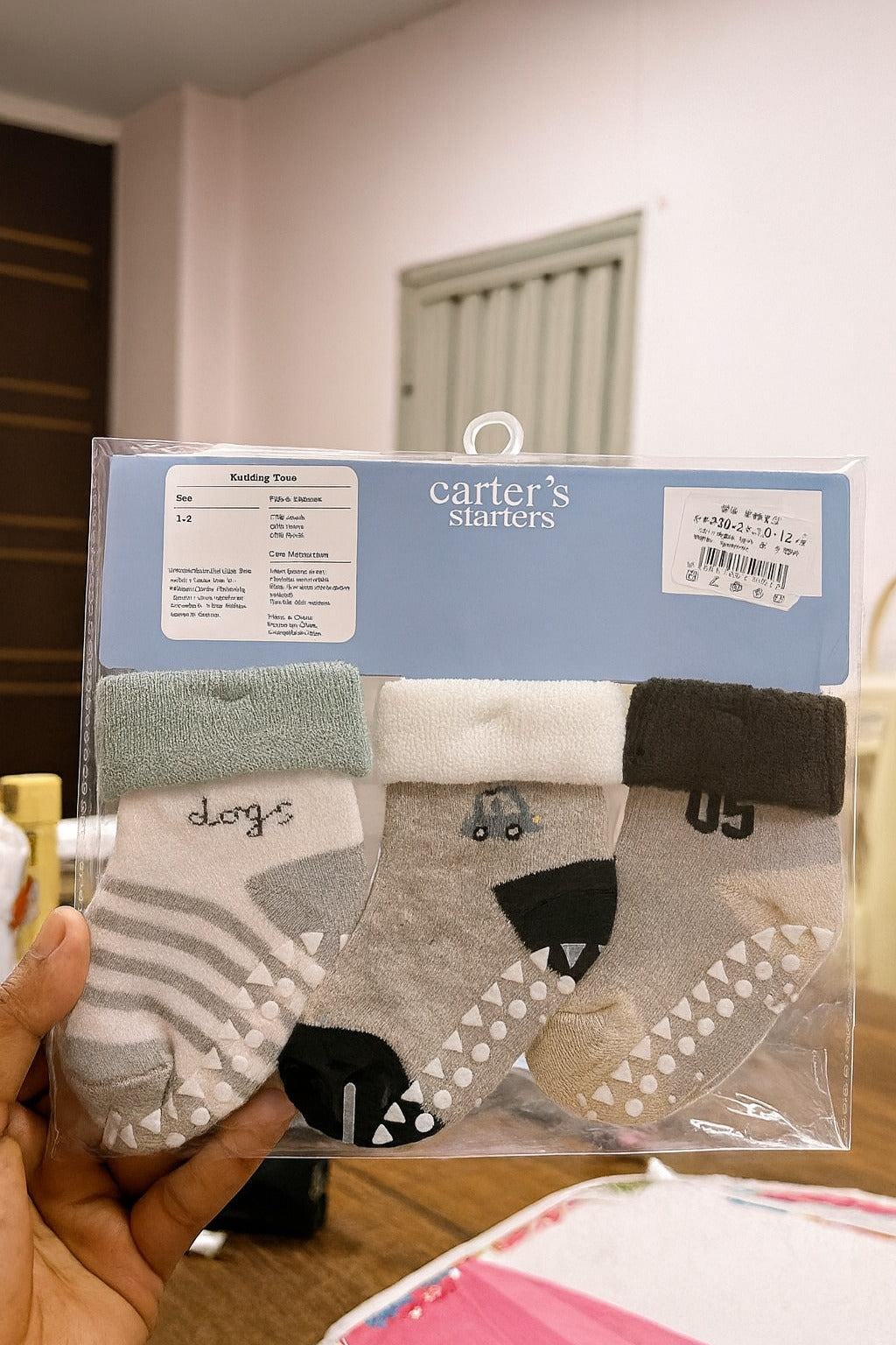 SH534-pack of 3 Winter Baby Socks - 0-12M