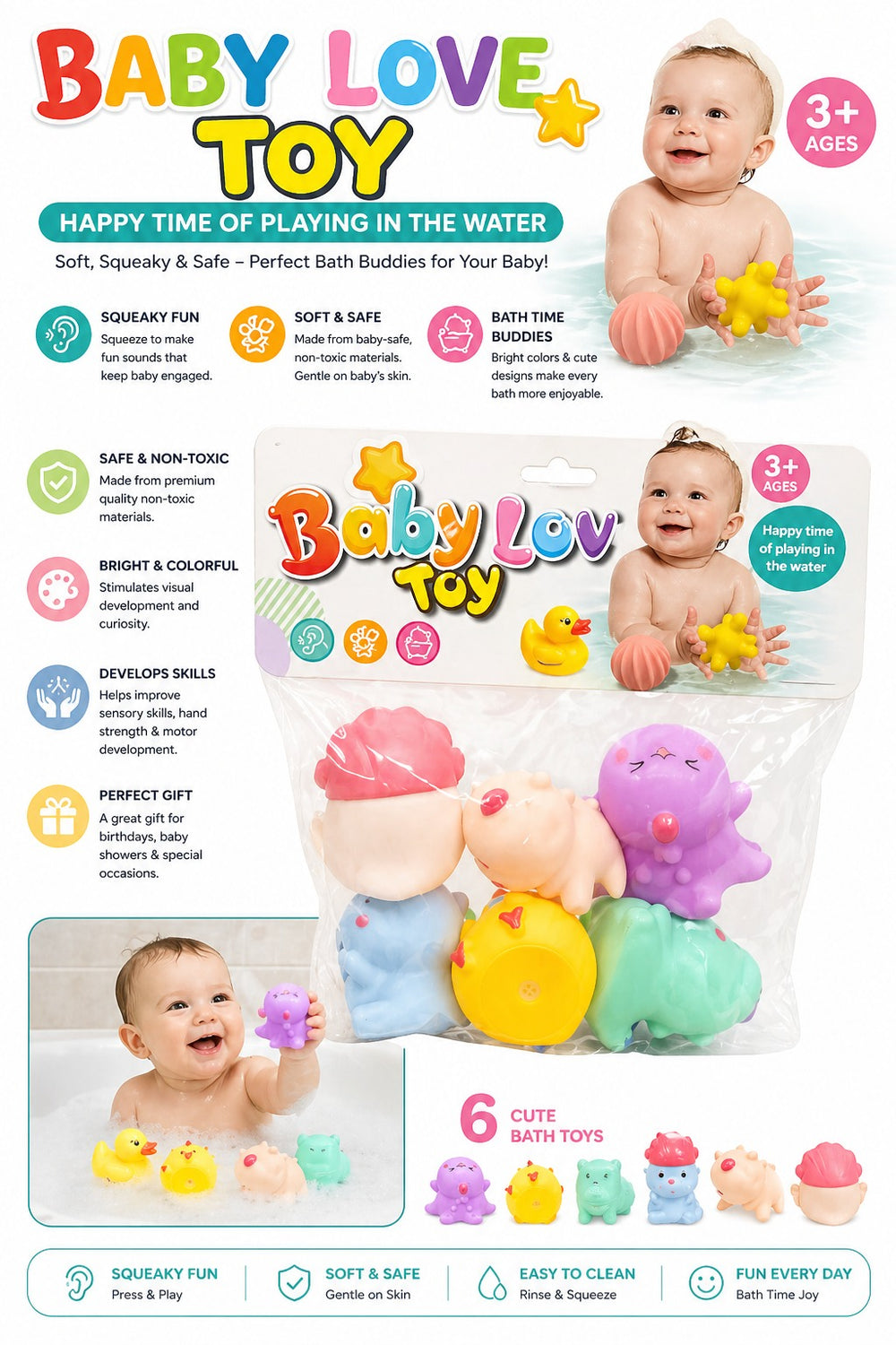 Soft Silicone Toy 6 pcs - 916-432