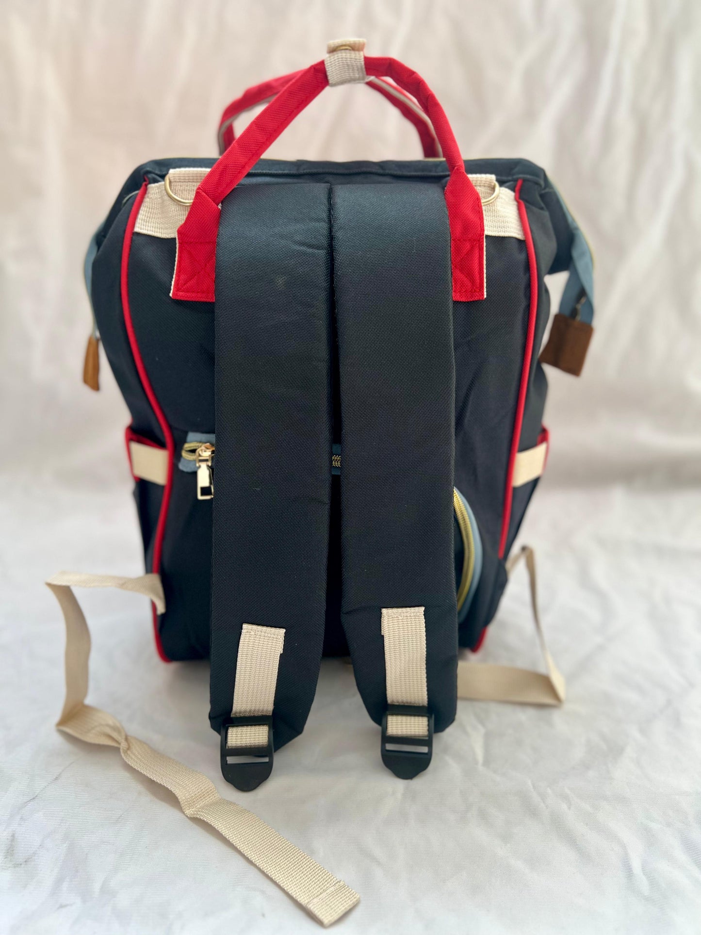 Baby Diaper Bag Flower Black & Red-DB176