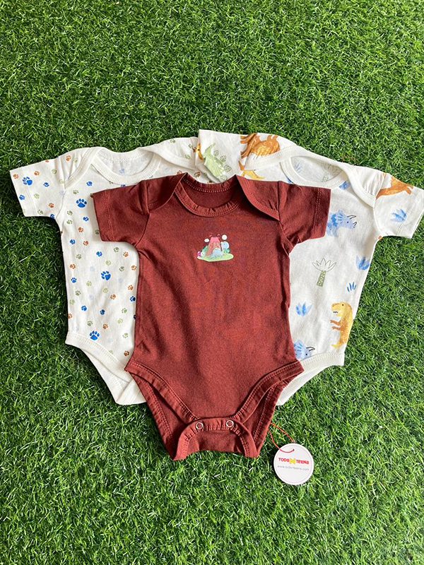 Pack of 3 Brown Bodysuits