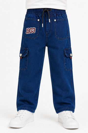 Boys Stylish Wide Leg Pants (3-10Y) - Navy Blue