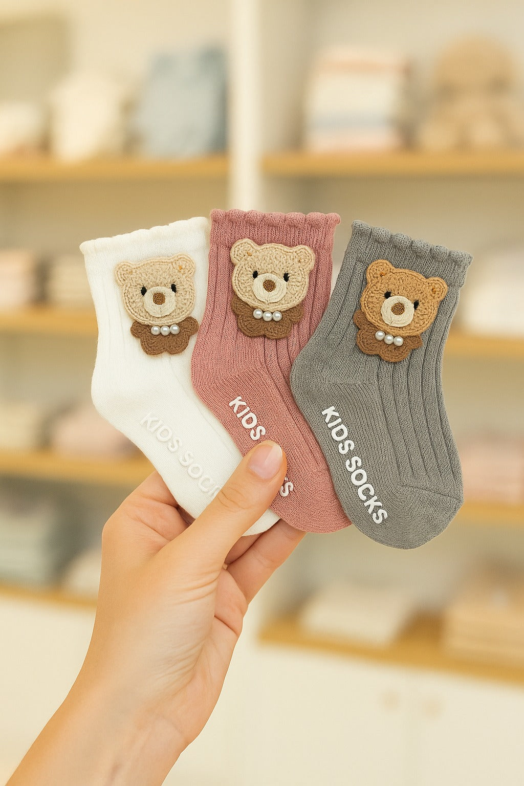 SH466-Cute Bear Baby Winter Socks