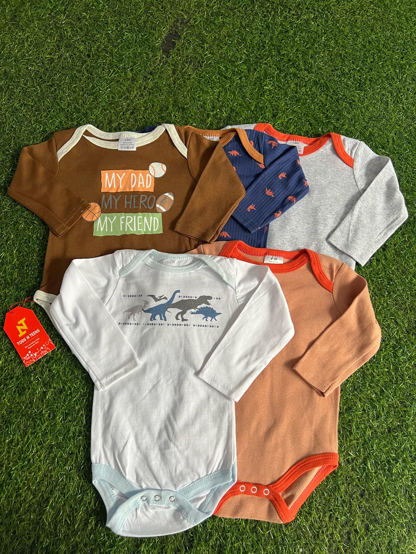 Pack Of 5 Premium Baby Bodysuits (6-9M)