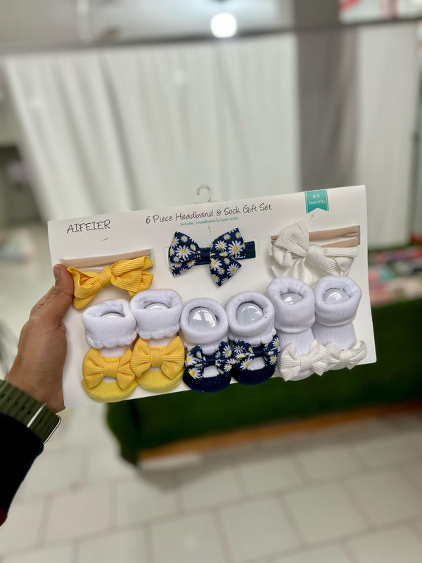 6 pcs Headbands & Socks Giftset