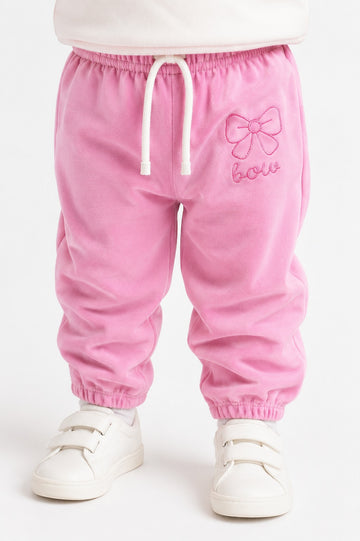 Velvet Trouser (9-24M) - Pink