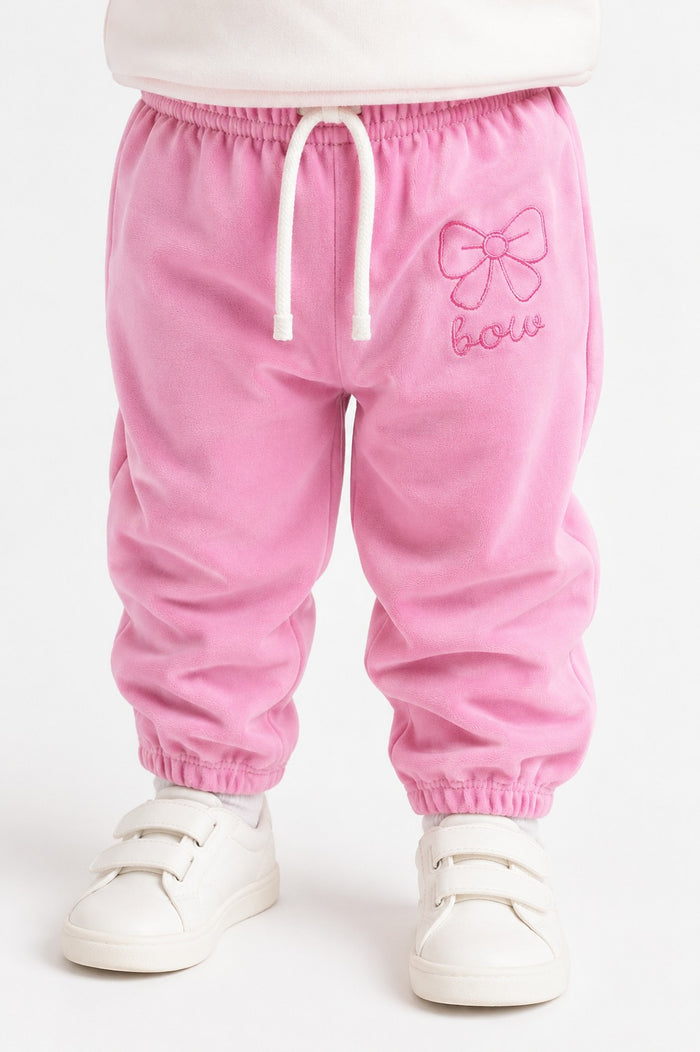 Velvet Trouser (9-24M) - Pink