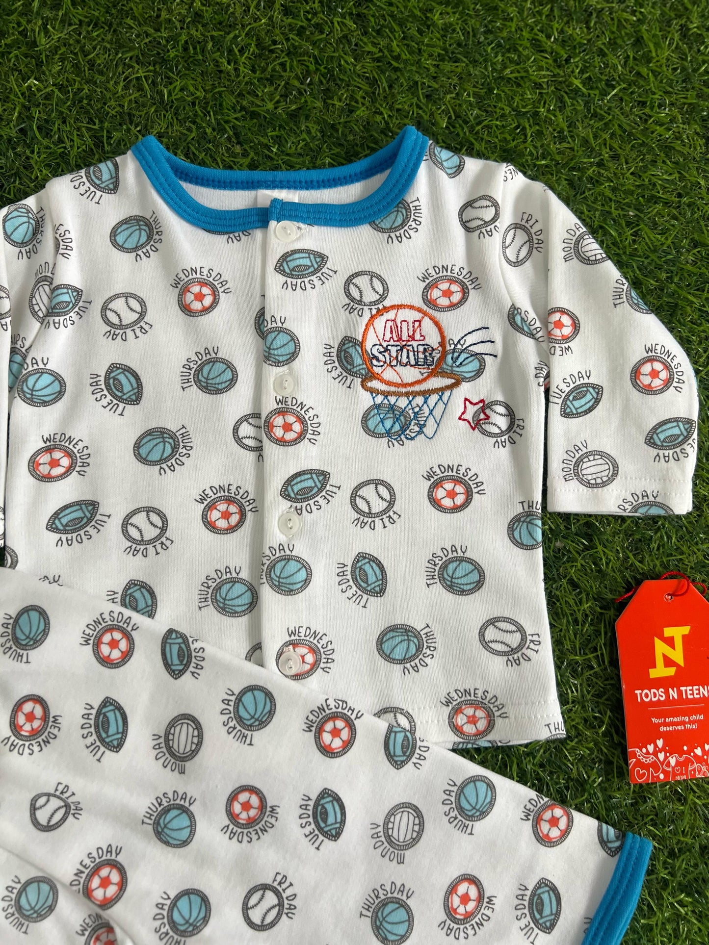 Sports 2 Pc Cotton Dress 0-9M
