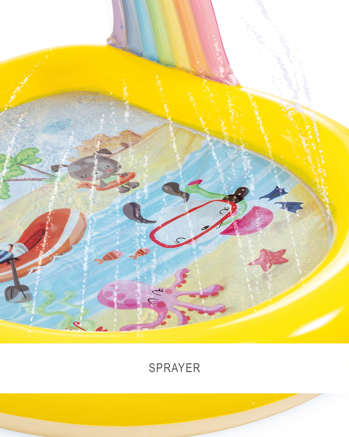 Rainbow Arch Inflatable Spray Kiddie Pool 57156