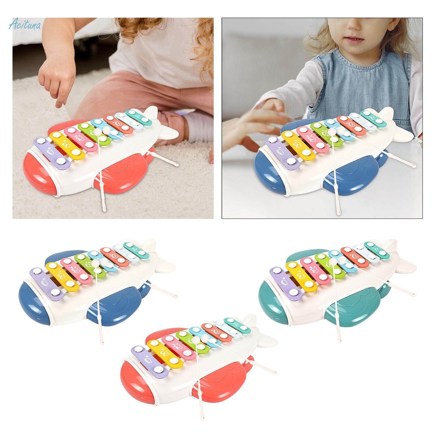 Airplane Xylophone Metal Keys Smooth Notes Glockenspiel Xylophone-668-156N