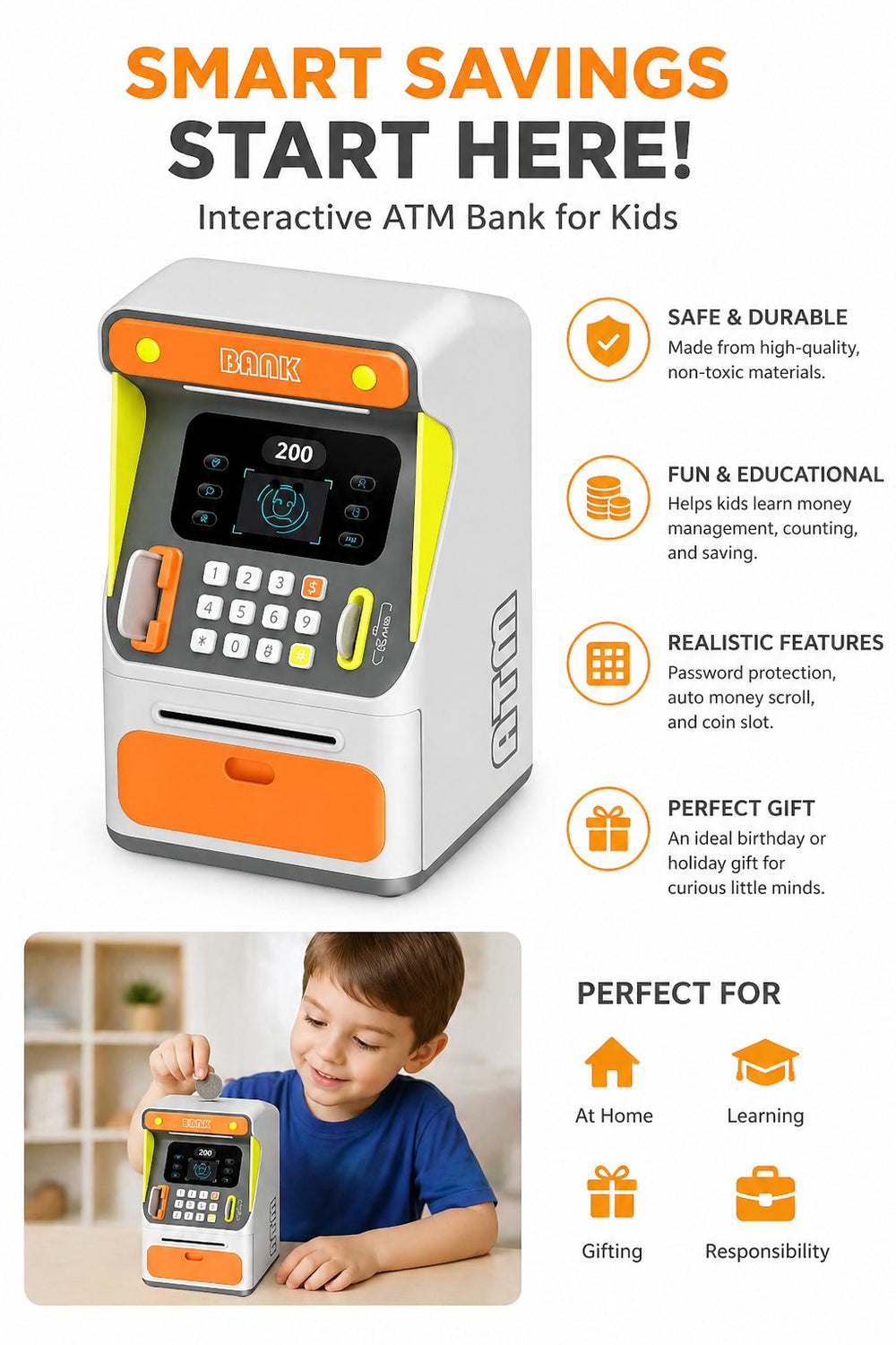 intelligent ATM box with scanner & ATM Card - 7012A