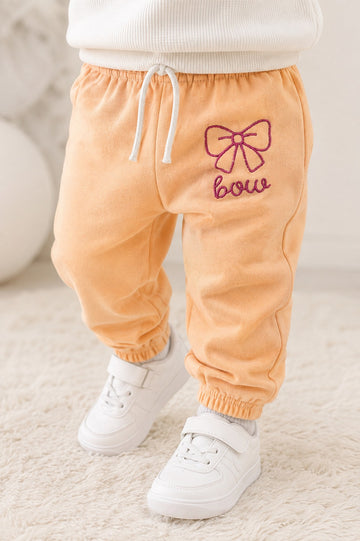 Velvet Trouser (9-24M) - Peach