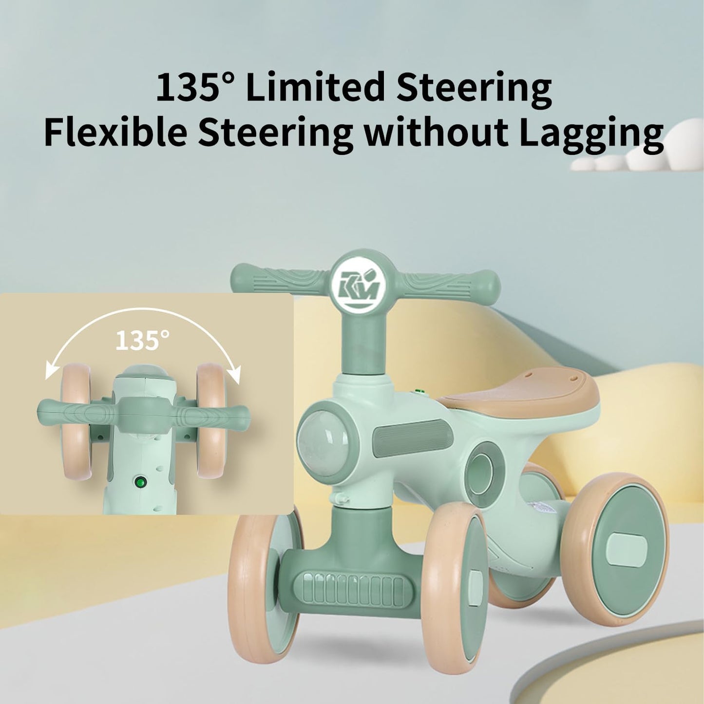 Toddler Fiber Push-On Bike With Lights and Music-BZ-F8