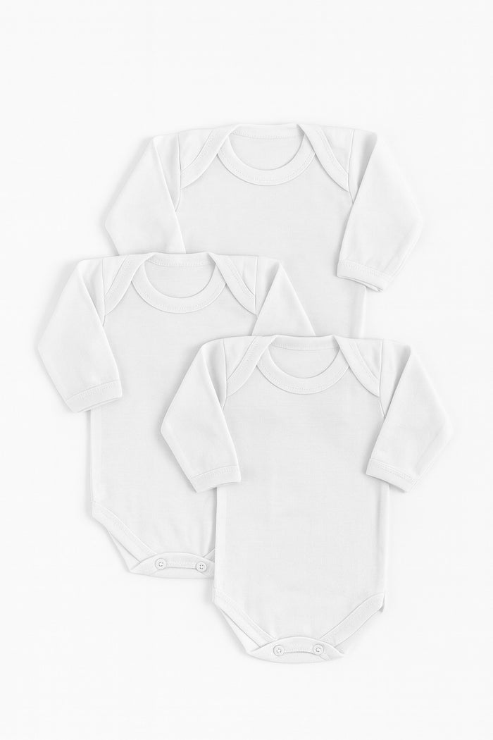 Pack of 3 Plain Bodysuits (0-12M)