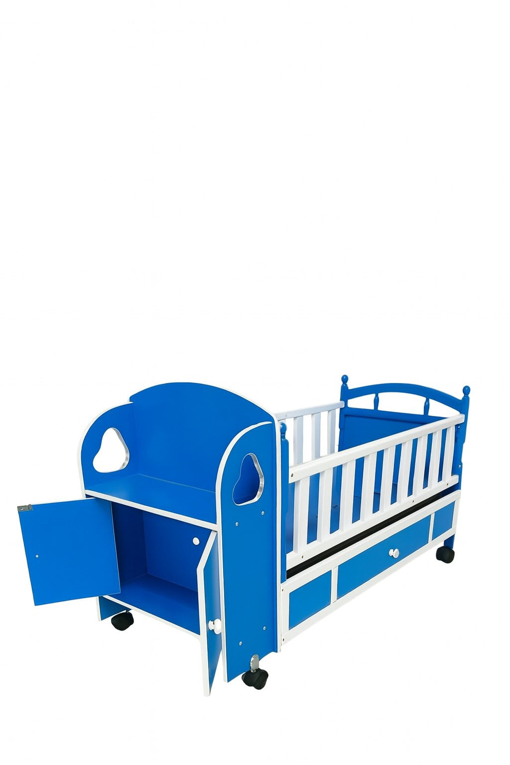 Rocking Wooden Baby Cot with Mosquito Net-5612