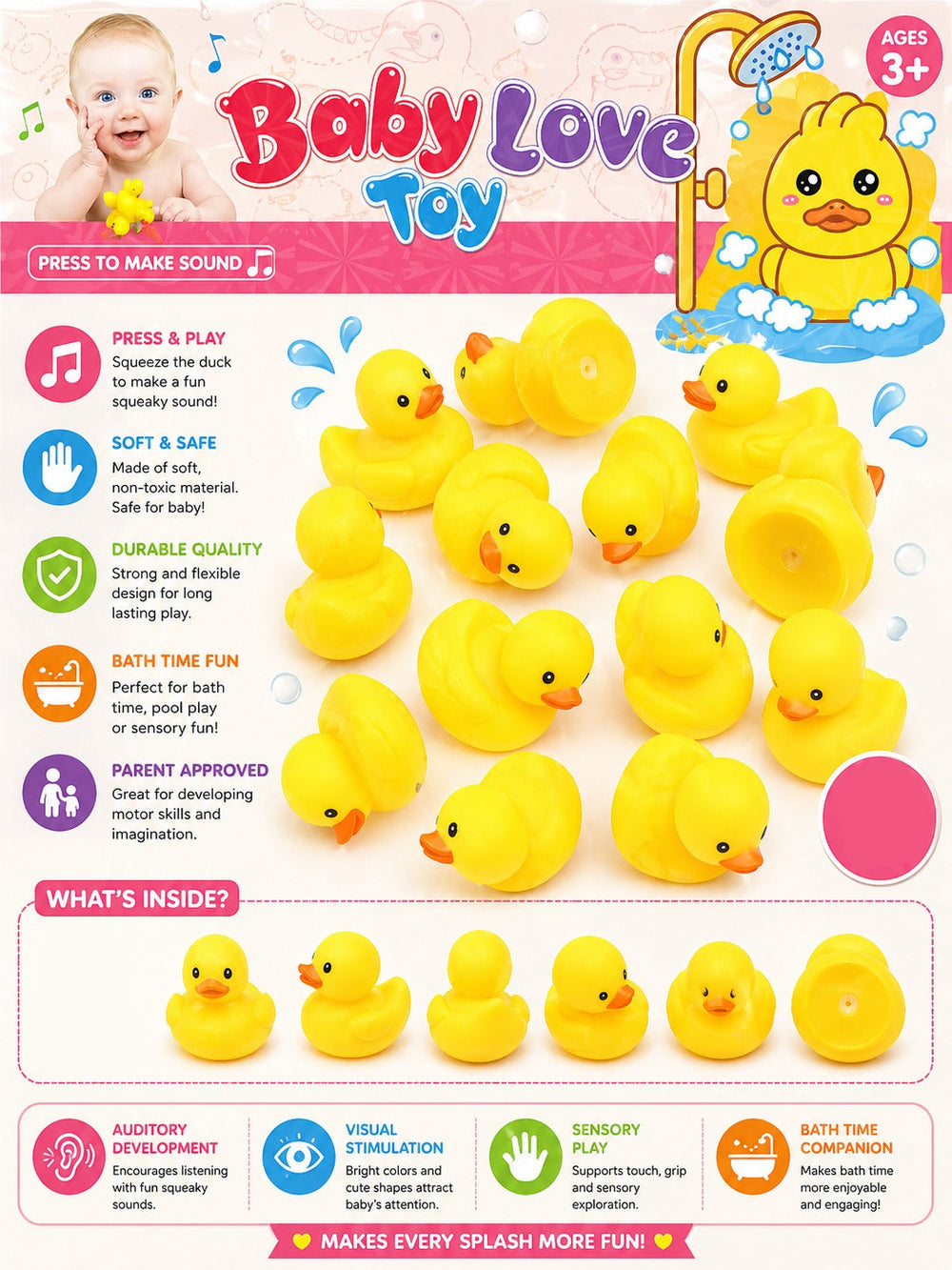 Soft Silicone Duck 20 pcs - 916-216