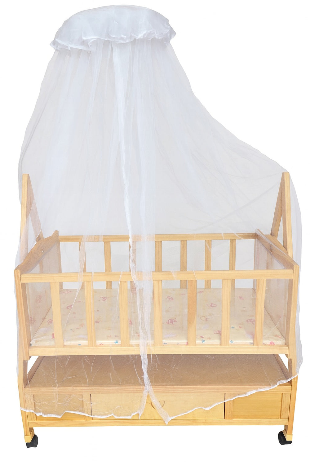Baby Wooden Cot With Swing Light Wood-BZ-187