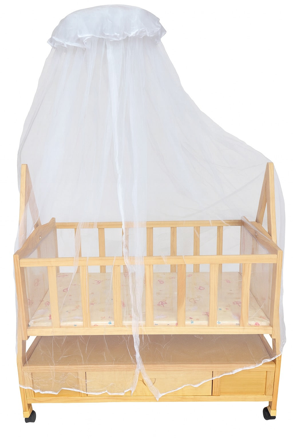 Baby Wooden Cot With Swing Light Wood-BZ-187