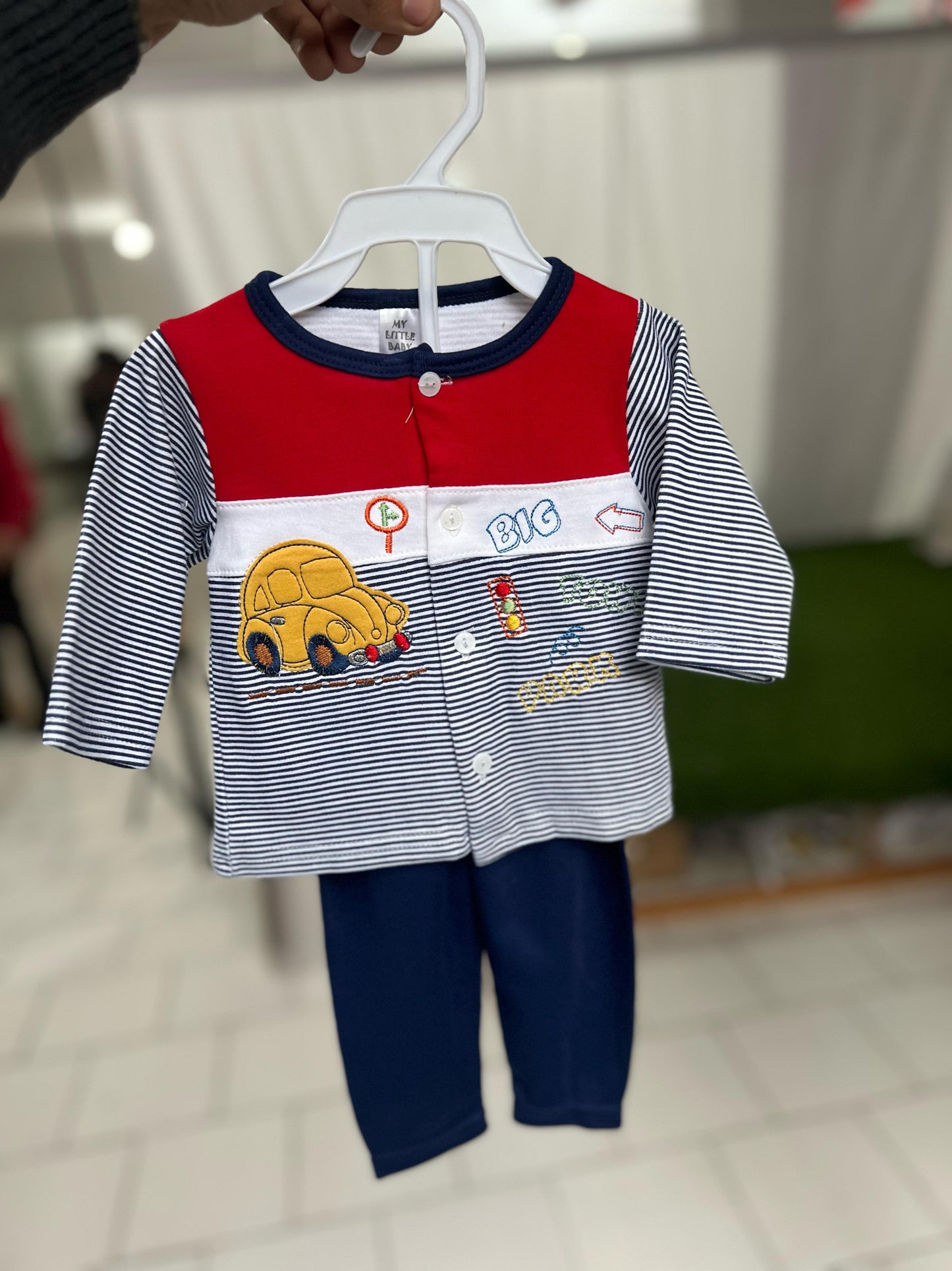 Big Car 2 Piece Boys Tropical Dress 0-9M