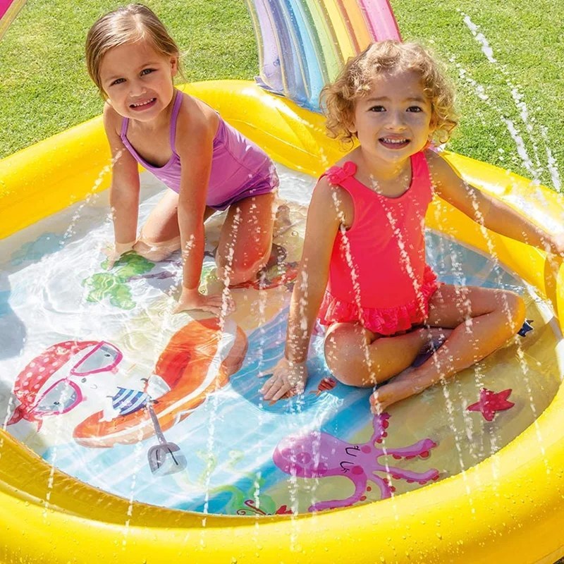 Rainbow Arch Inflatable Spray Kiddie Pool 57156