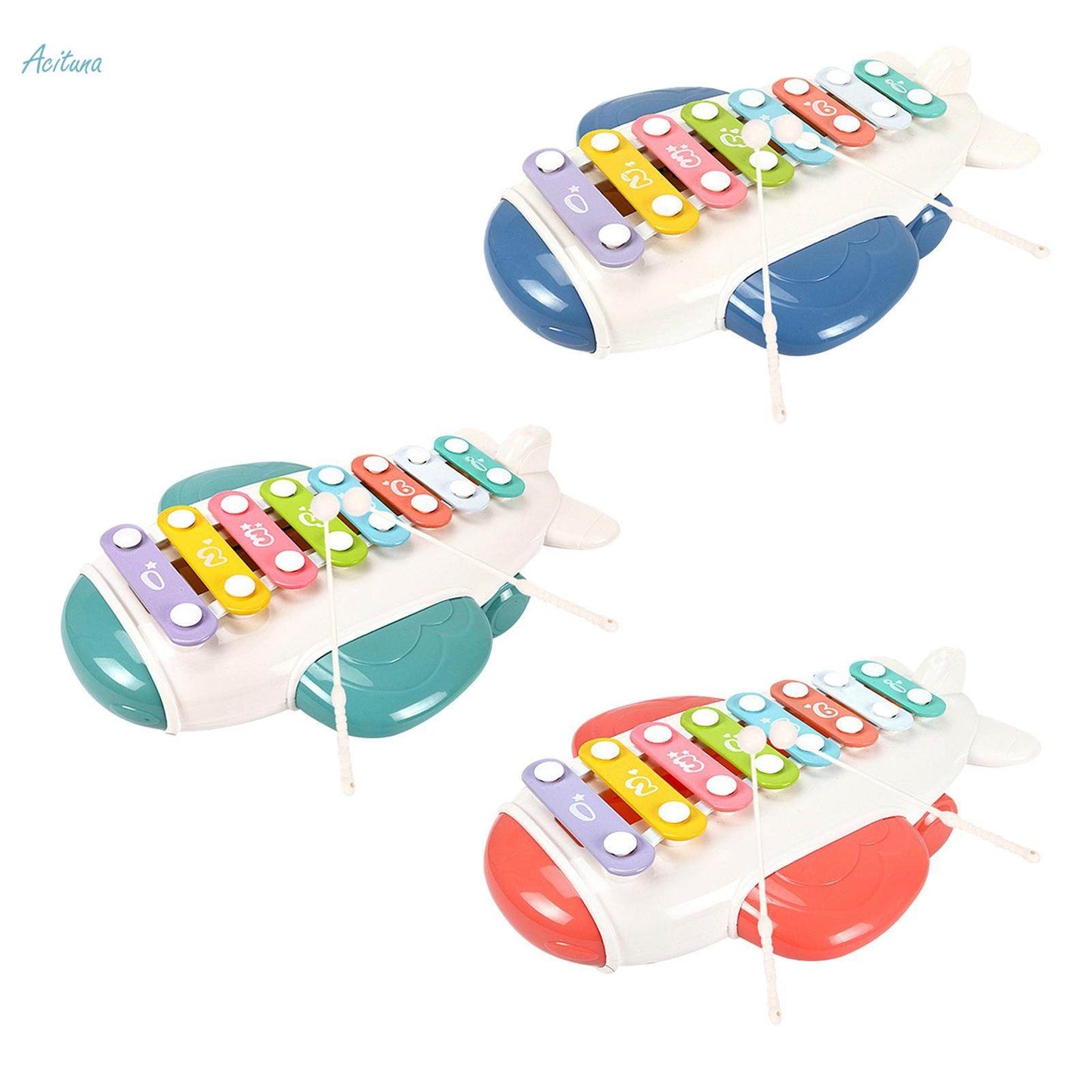 Airplane Xylophone Metal Keys Smooth Notes Glockenspiel Xylophone-668-156N