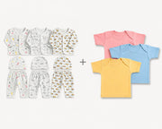 Combo Pack : Pack of 3 Jhabla + Pack of 3 Vest (Boy)