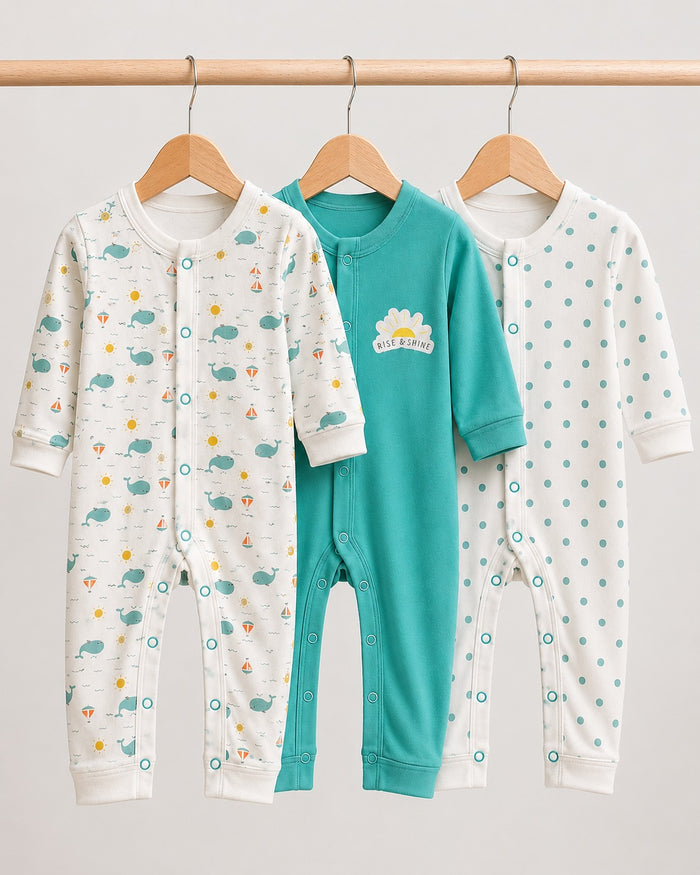 Pack of 3 Coastal Sleepsuits (0-24M)
