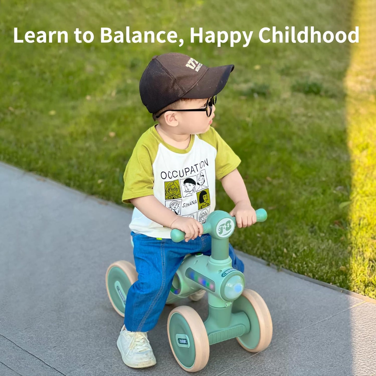 Toddler Fiber Push-On Bike With Lights and Music-BZ-F8