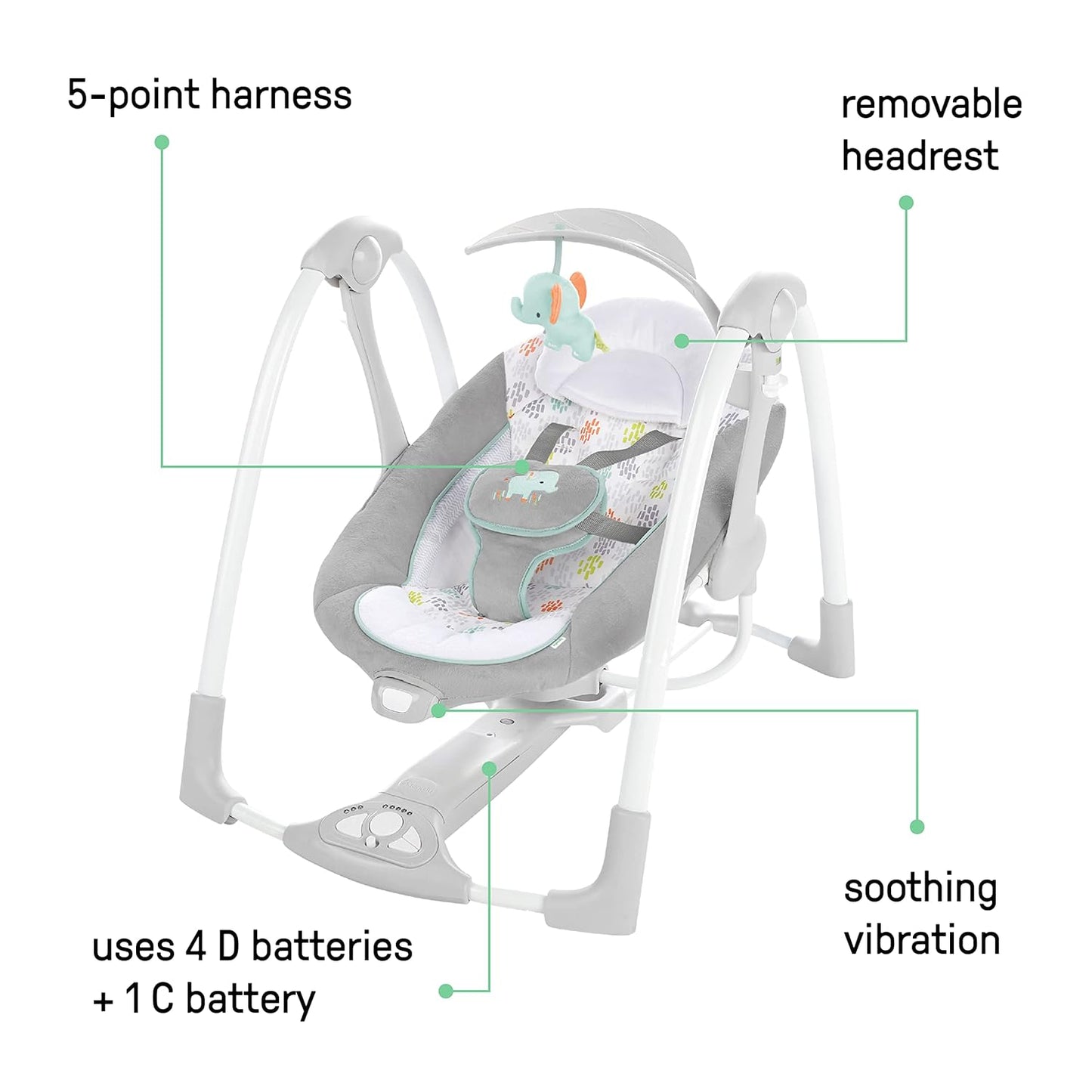 Ingenuity Power Adapt Portable Plug-in Swing-BZ-12322