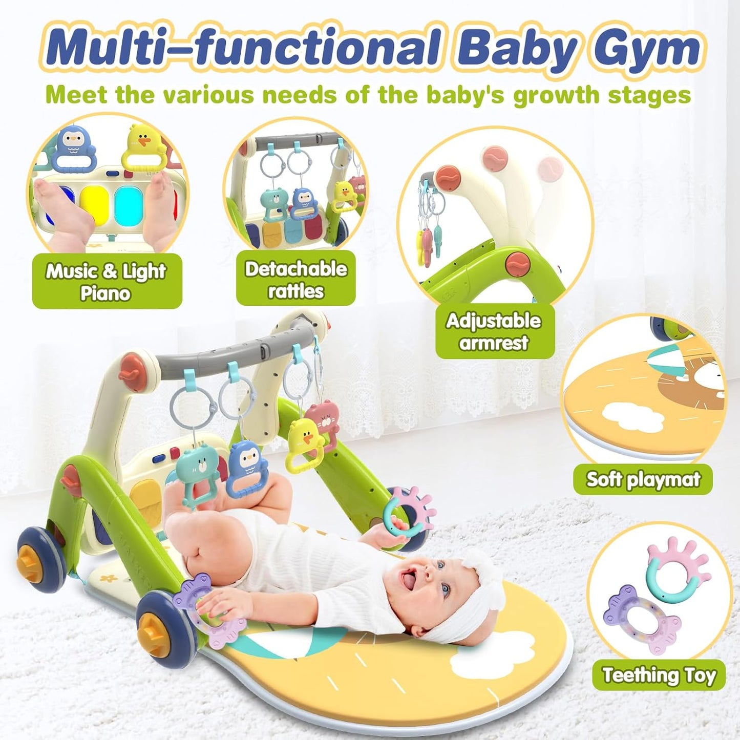 3-in-1 Multistage Walker and Fitness Rack Multi-Function-BZ-6666